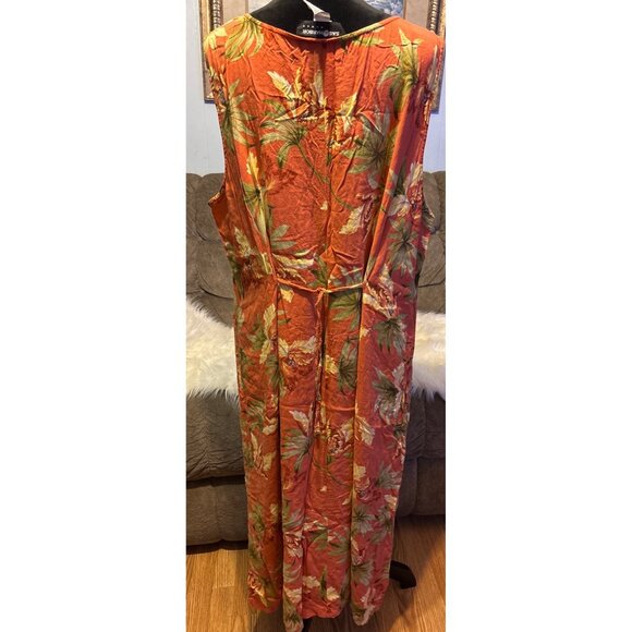 Sag Harbor Womens Tropical Floral Maxi Sleeveless Dress 3X Beach Lightweight - Picture 4 of 8